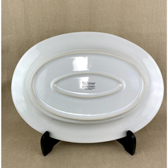 Port Townsand Porcelain Golden Foliage 14in Oval Platter - Picture 4 of 6